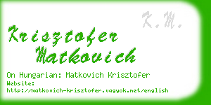 krisztofer matkovich business card